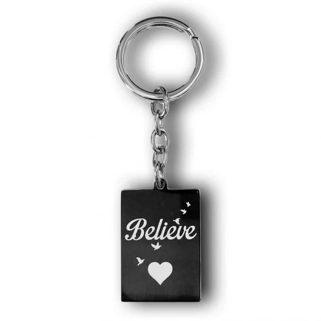 Personalized Believe Key Chain Gift | Custom Keyring Present | Gifts Engraving