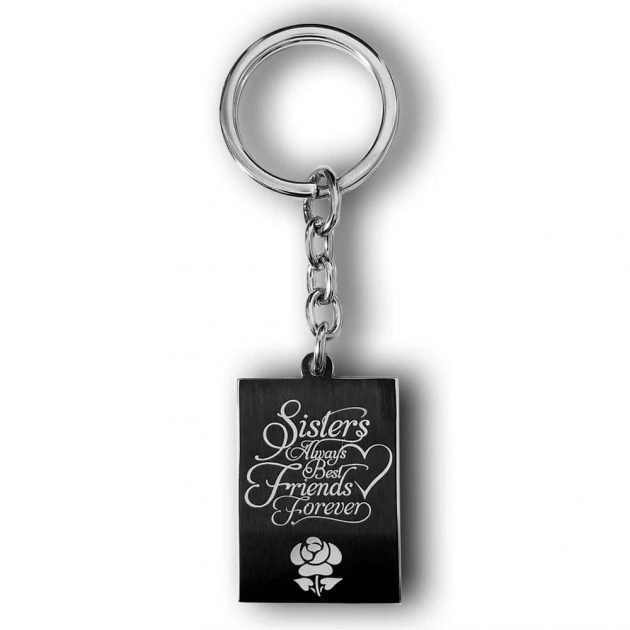 Personalized Sisters Always Best Friends Key Chain Gift | Keyring Present | Gifts Engraving