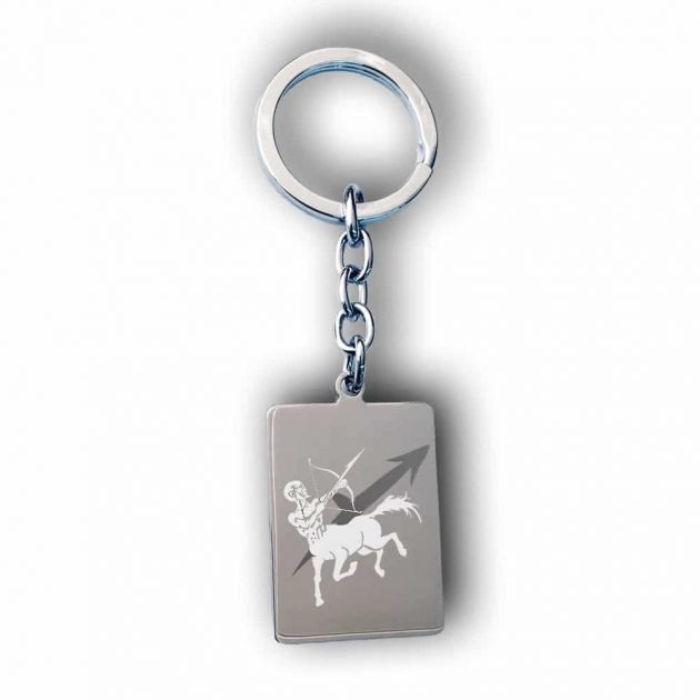 Personalized Sagittarius Keychain Gift Custom Sagittarius Keyring Present