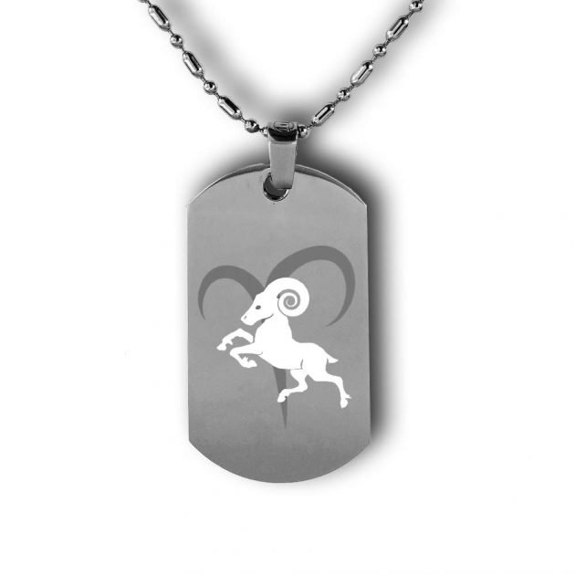 Personalised Aries Dog Tag Horoscope | Custom Aries Dog Tag | Gifts Engraving