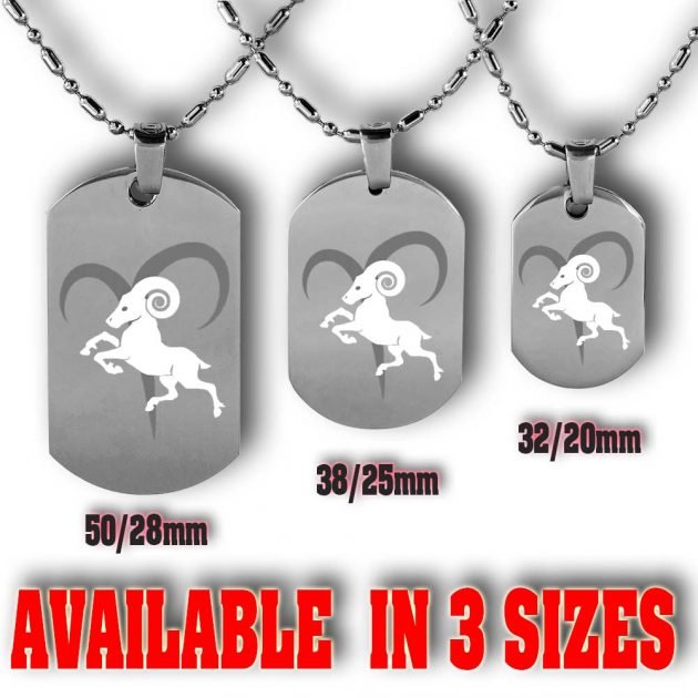 Personalised Aries Dog Tag Horoscope | Custom Aries Dog Tag | Gifts Engraving