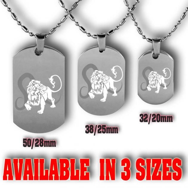 Personalised Leo Dog Tag Horoscope | Custom Leo Dog Tag | Gifts Engraving